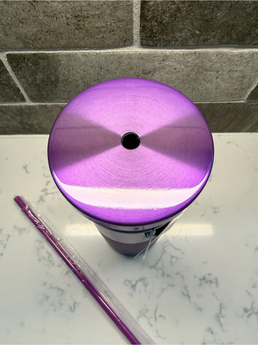 NEW Dunkin Purple 20oz Polished Stainless Sipper